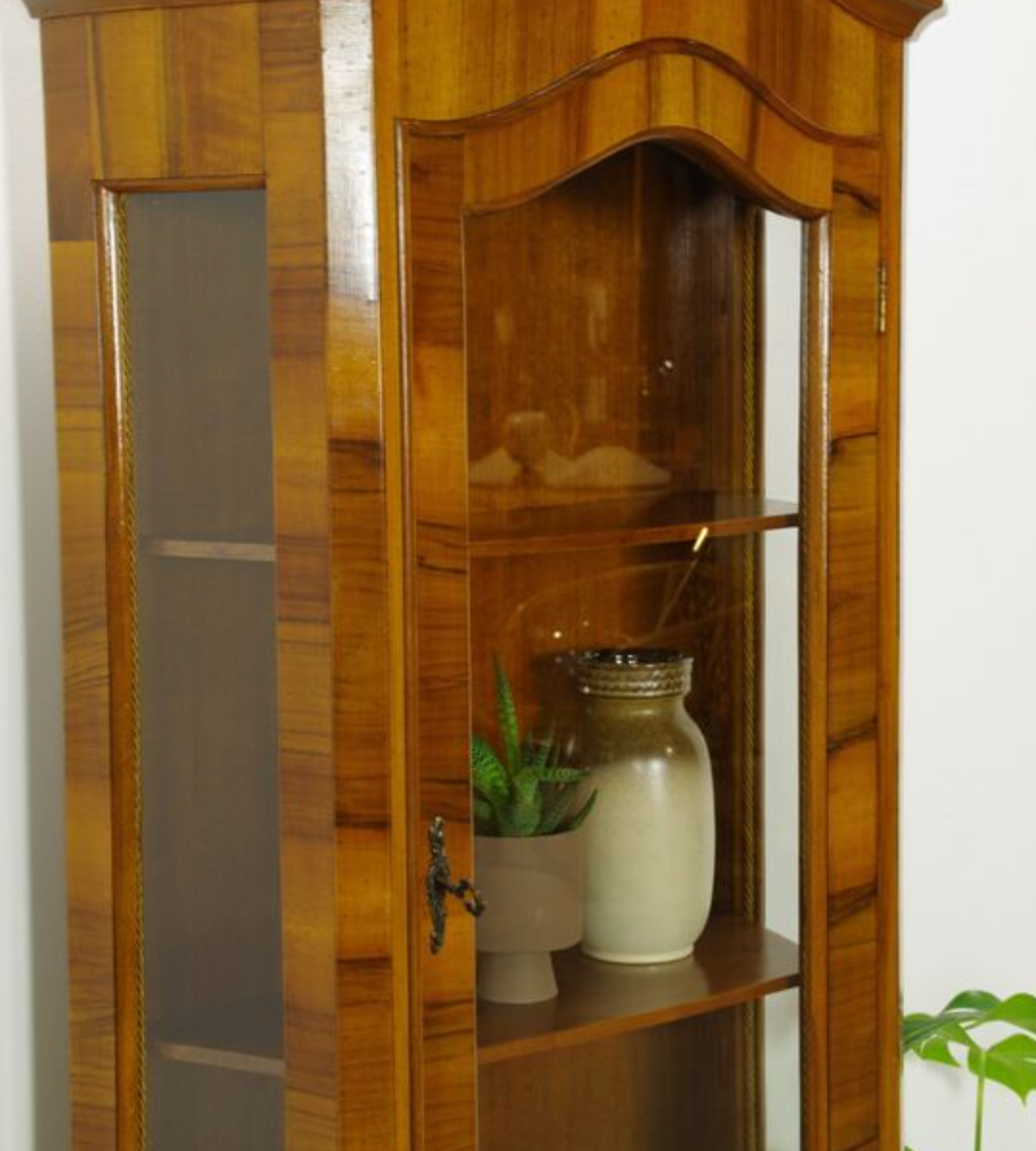 Vintage walnut wood showcase