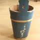 Handmade handpainted wooden umbrella stand - vintage