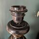 Black turned wooden lamp base – painted floral decoration – 1950s/60s