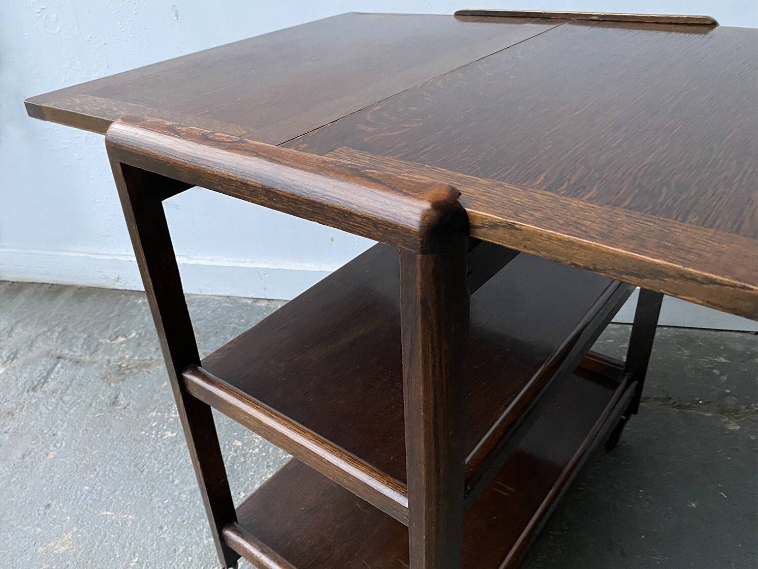 Desserte extensible ou table d'appoint Art Déco vintage des années 1930