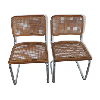 Lot 2 chaises Cesca B32 par Marcel Breuer
