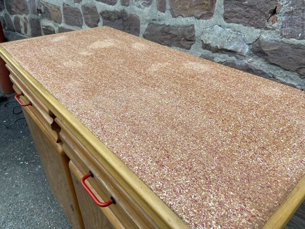 Buffet bas mado en pitchpin vintage 1950