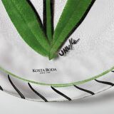 Assiette en verre vintage Kosta Boda, tulipe rouge par Ulrica Hydman Vallien