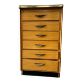 Vintage wooden mini chest of drawers with formica top