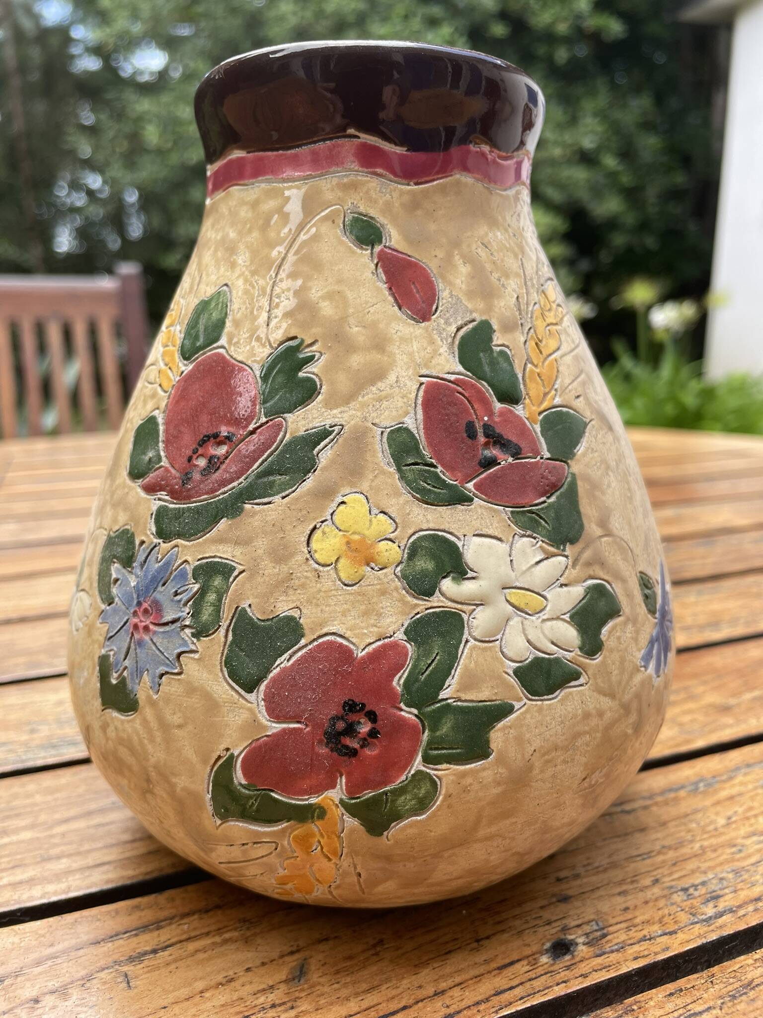 Antique ceramic vase from Vallauris signed J. Massier