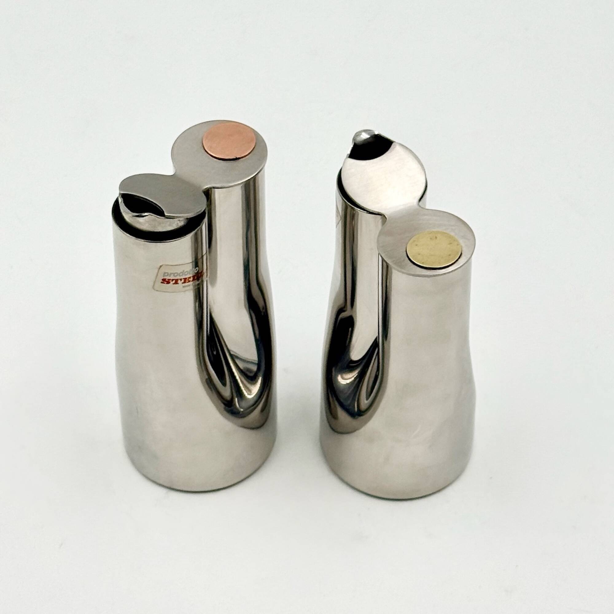 Service huile et vinaigre inox design italien Stella Metallurgica Lux année