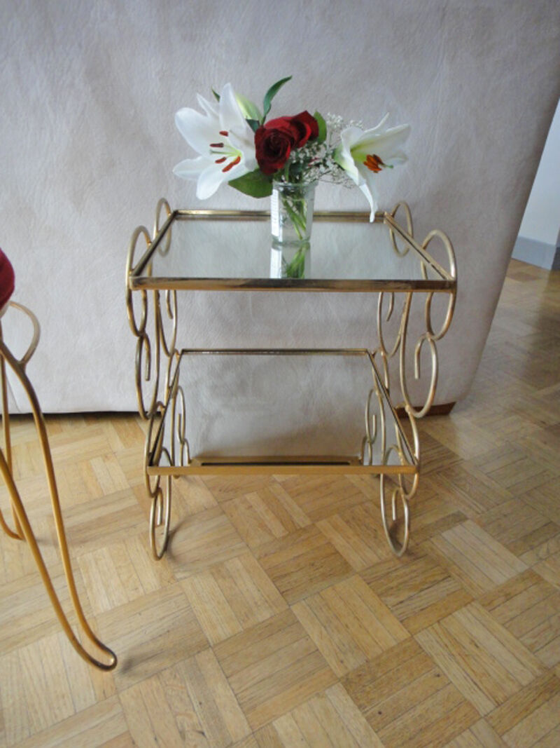 Metal bedside table dore vintage