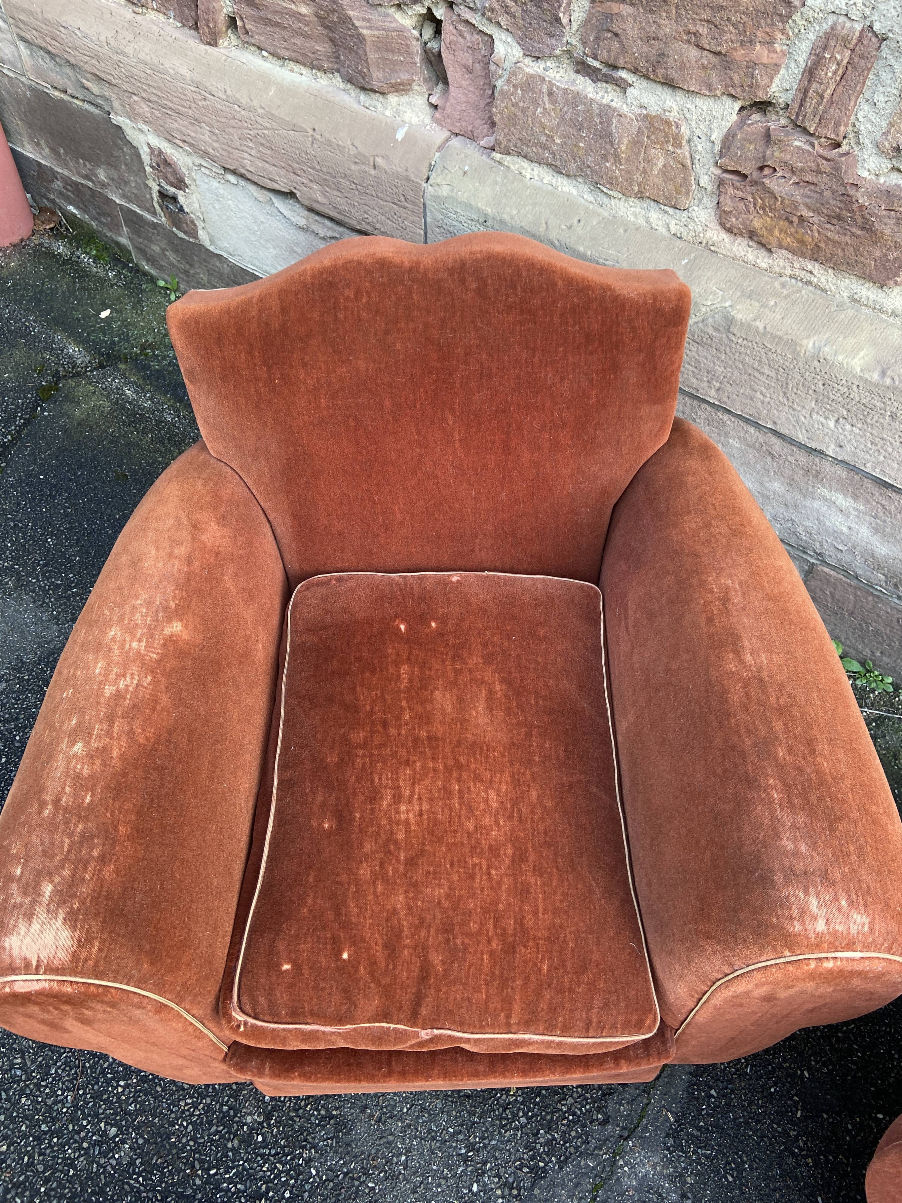 Paire de fauteuils club Art déco 1950