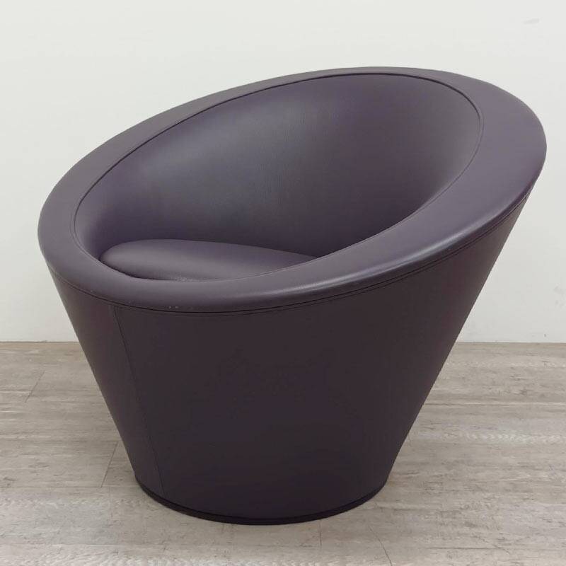 Girola armchair from Tacchini in purple leather