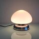 Bedside lamp in white opaline and chromed metal, 70s-80s