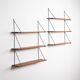 Set of minimalistic wooden shelving units