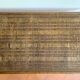 Folding table in bamboo-style wood and woven top, Napoleon III