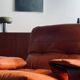 Marsala leather armchair Ligne Roset vintage 1970s