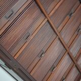 Antique Mahogany Filing Cabinet with Roll Down Tambour Doors, USA circa 1920