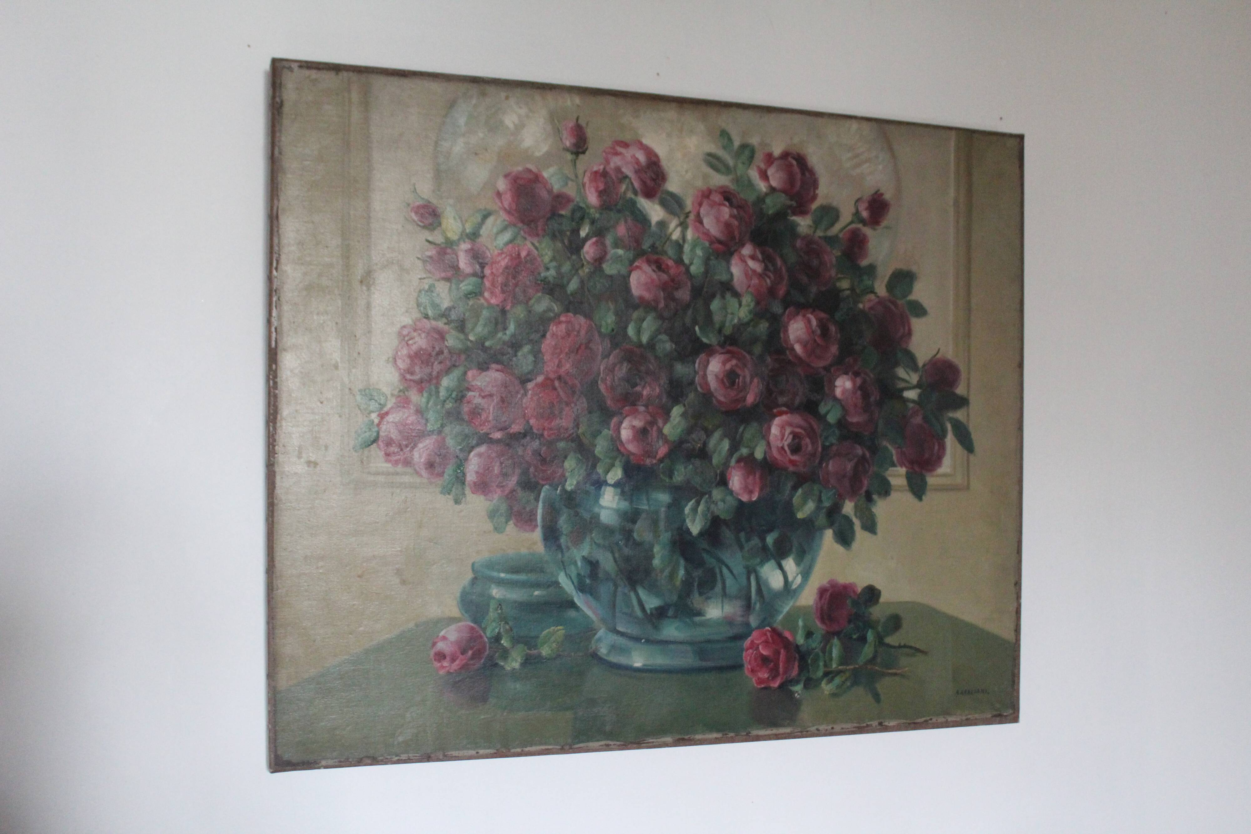 Still life painting signed