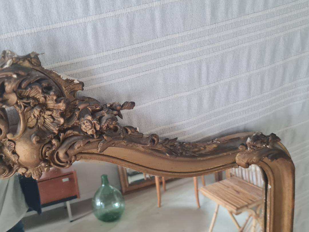 Antique gilded mirror 150 x 90 with moldings