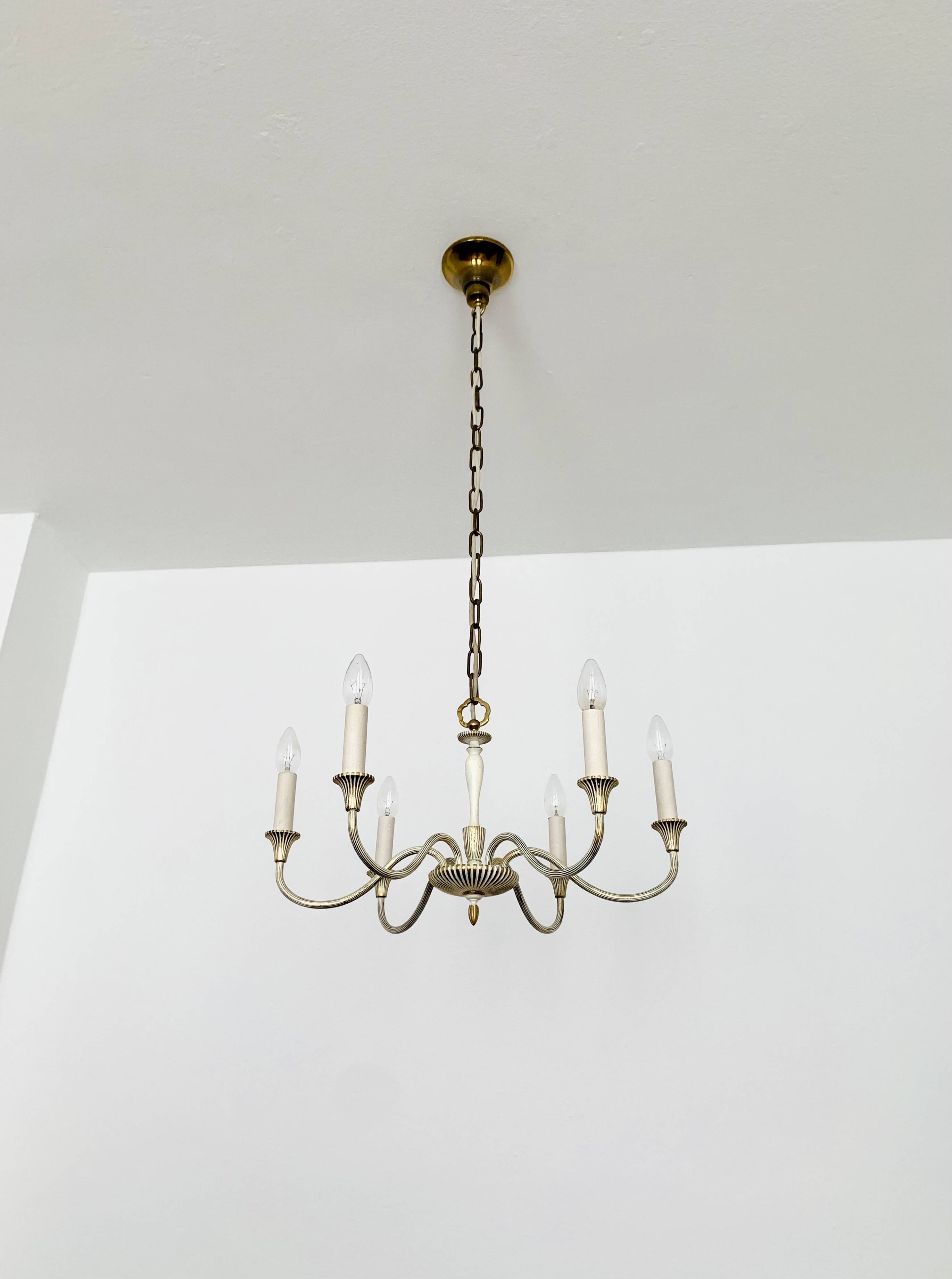 Brass Chandelier by Vereinigte Werkstätten München