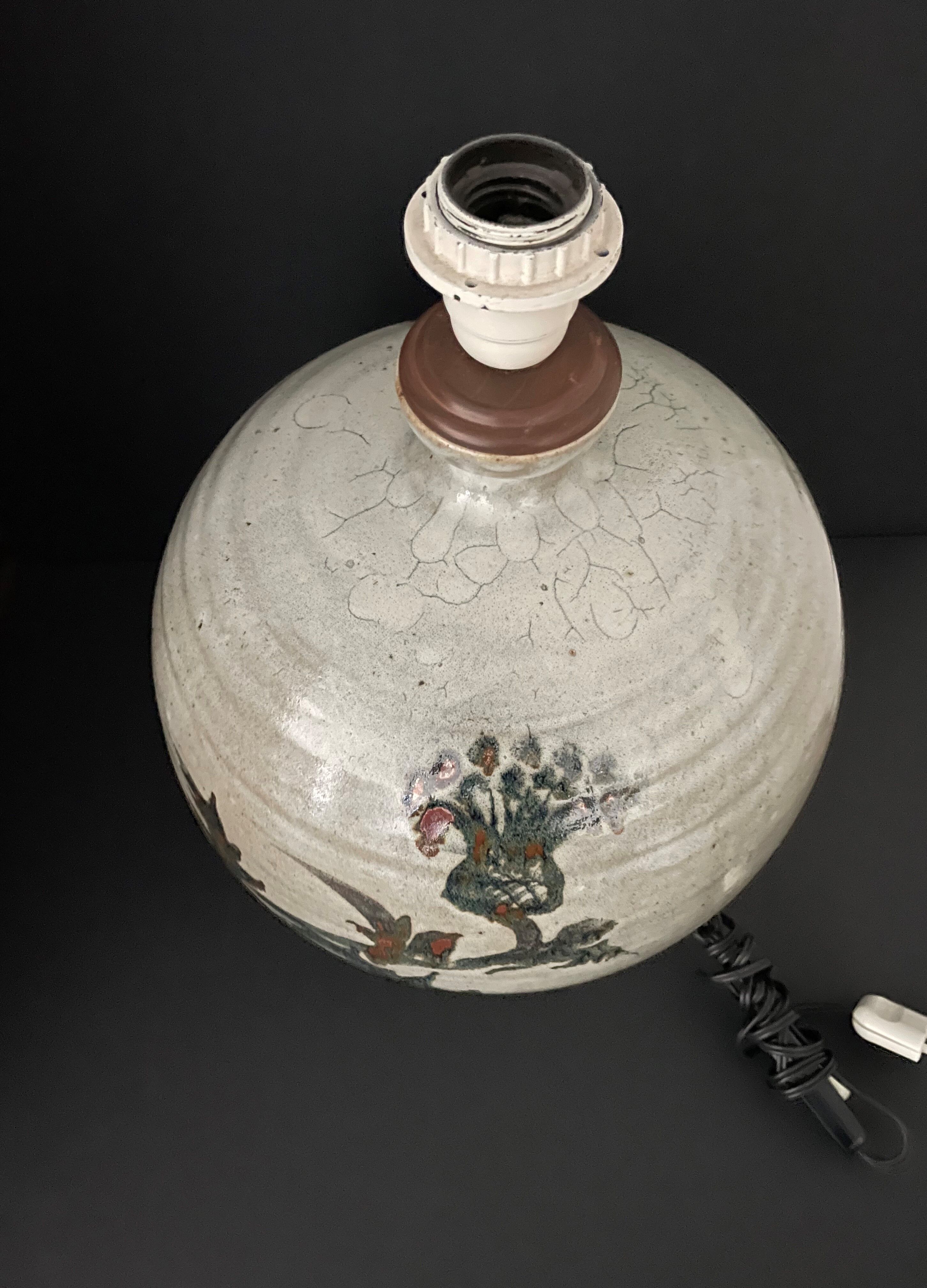 Vintage ceramic lamp Japan stoneware Mashiko