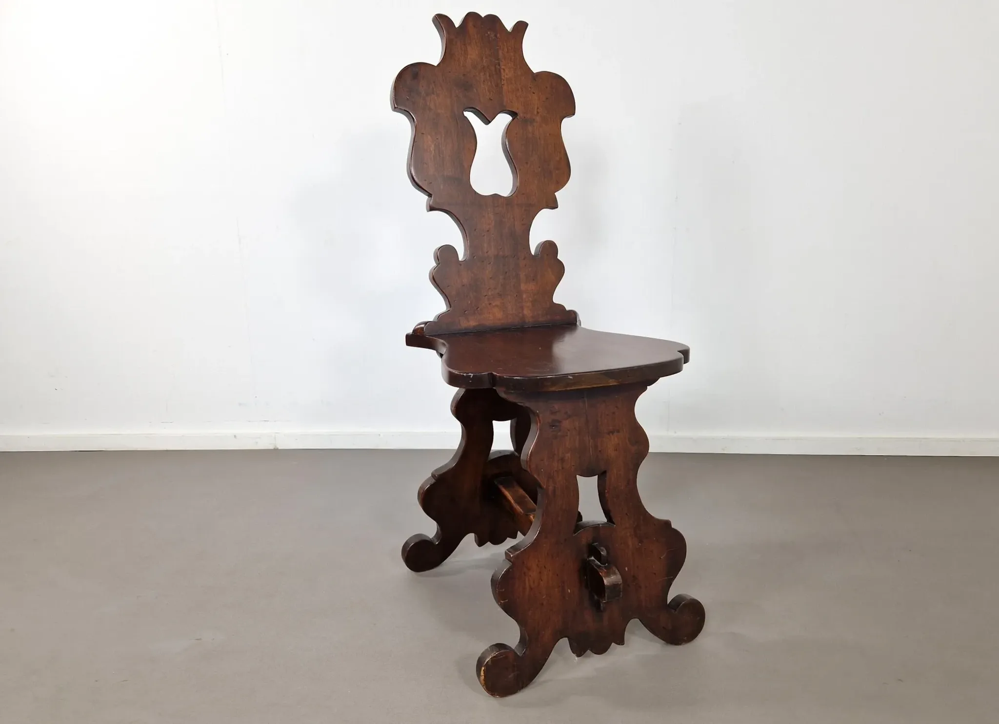 Chaise de hall rustique Sgabello | Noyer