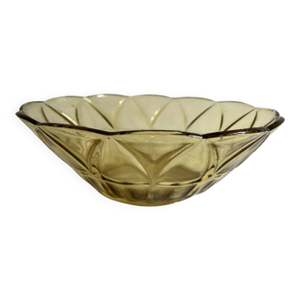 Yellow glass salad bowl