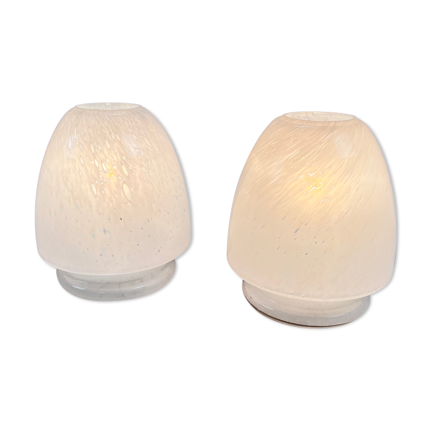 Set of 2 glashutte limburg handmade table lamps, 1970s