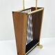 Vintage wooden umbrella stand, brass, 1960s design