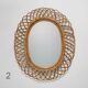Wall mirror with rattan frame, 1950s