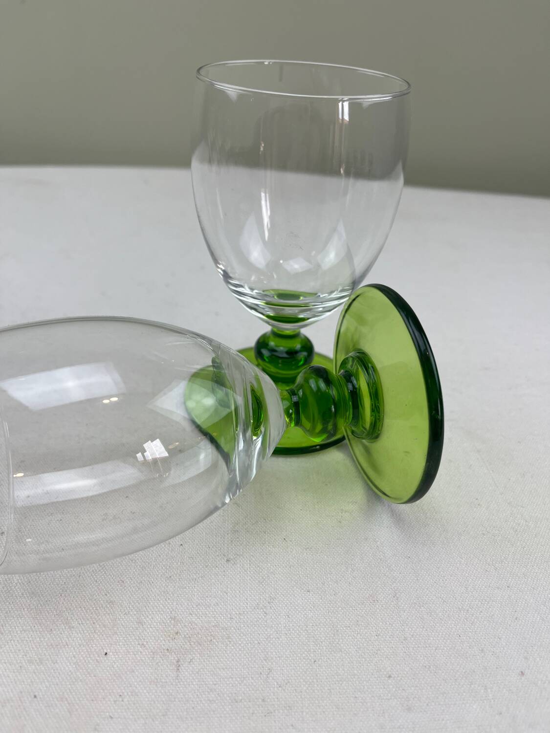 4 vintage green glasses