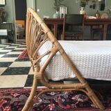 Wicker bed with mattress