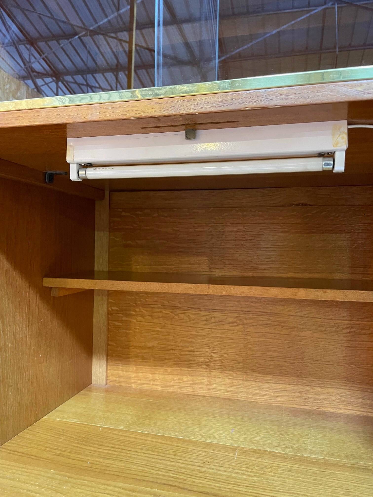 Armoire, secrétaire, commode en bois et rotin, années 60