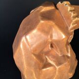 Angelo Hecq / Roger Guérin "Nude Woman" in cubist-style stoneware - circa 192.