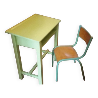 Bureau enfant avec chaise bois et métal