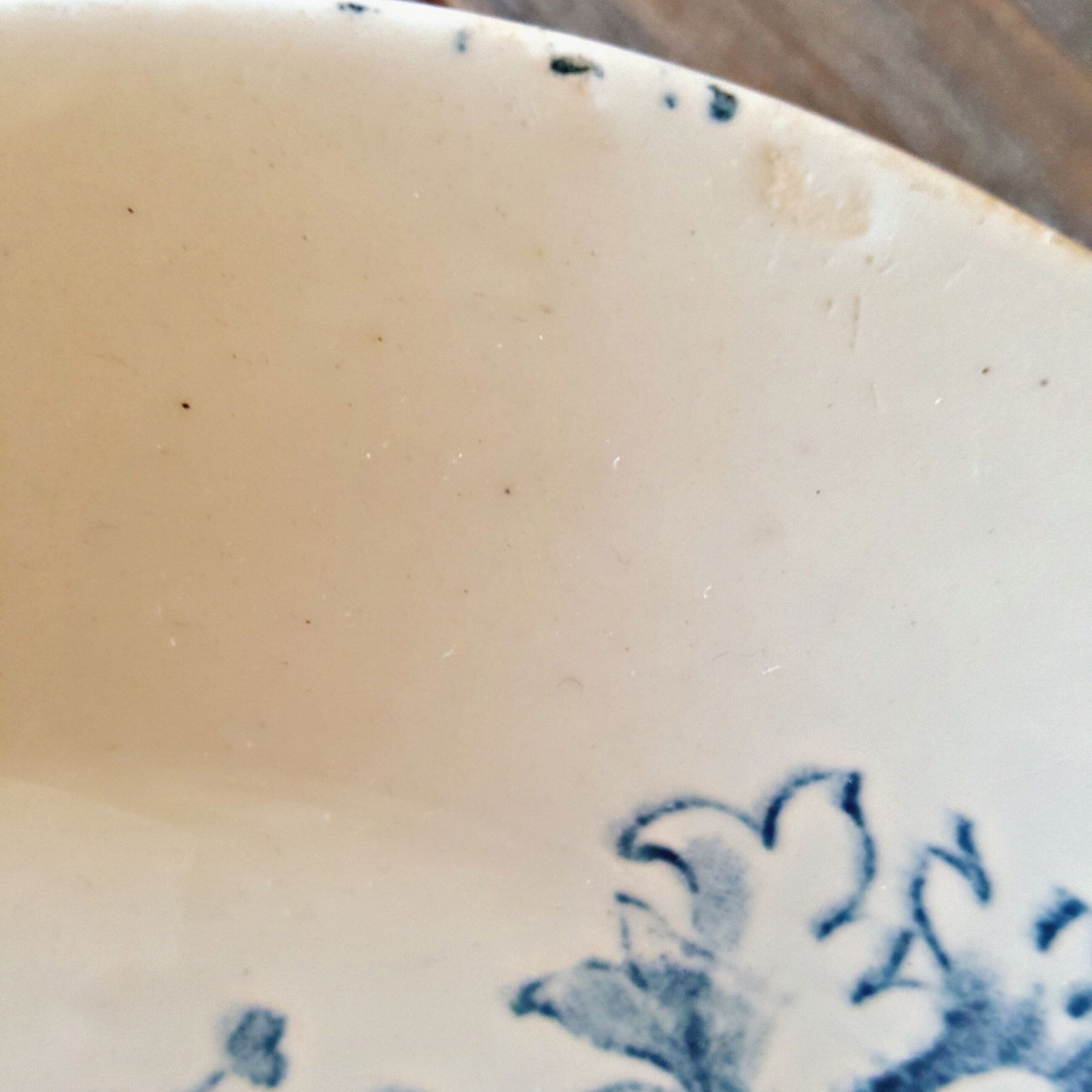 Ravier in longwy earthenware model Ycno blue floral decoration