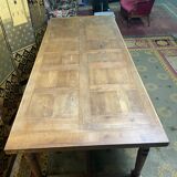 19th century oak farmhouse table with parquet flooring