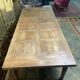 Table de ferme en chêne parqueté XIXeme