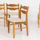 Ensemble de 6 chaises brutalistes en chêne par Henning Kjaernulf
