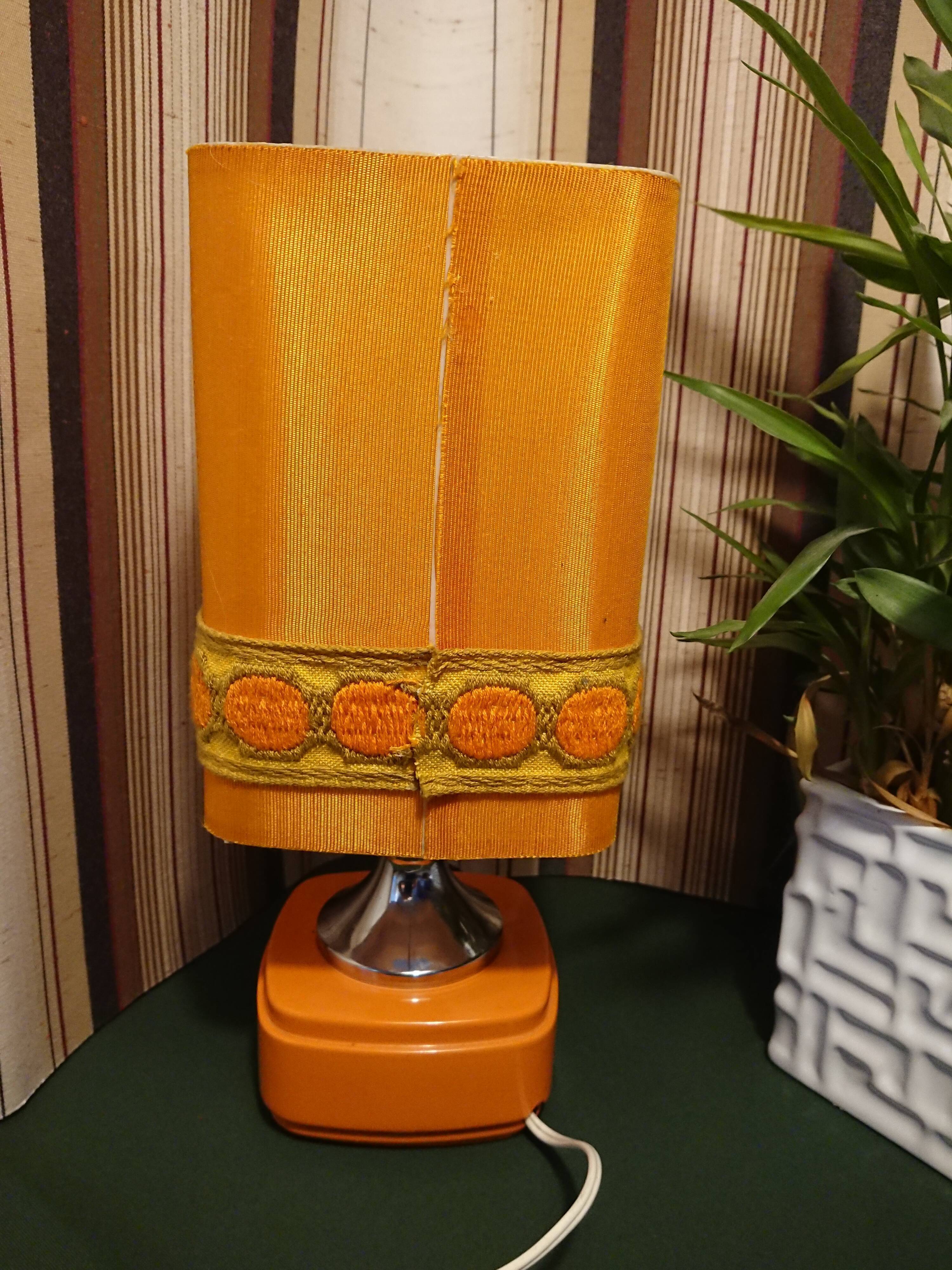 Orange bedside lamp year 70