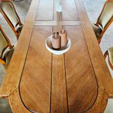 Large antique monastery table in solid oak – exceptional tabletop
