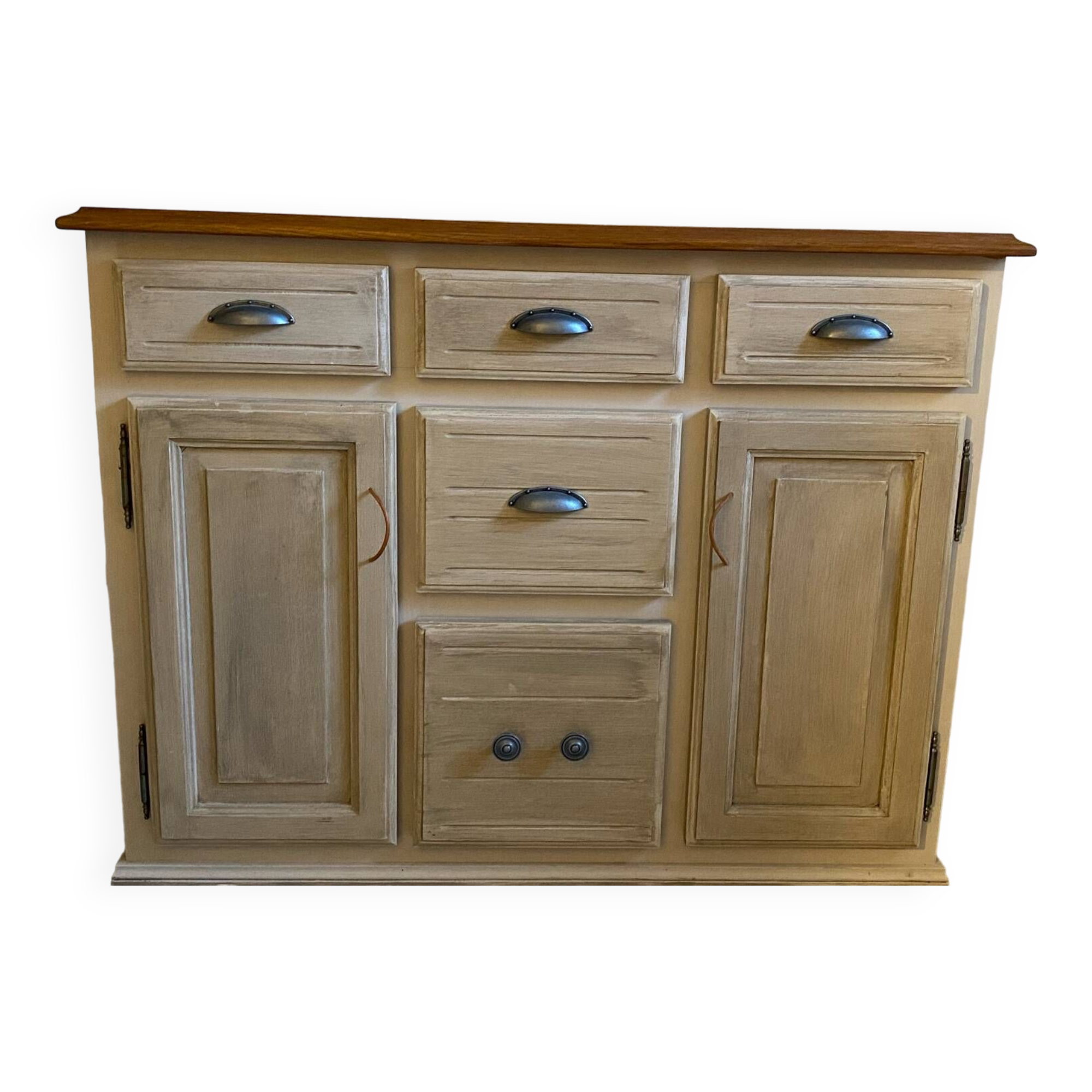 Vintage raw wood sideboard