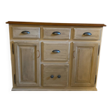 Vintage raw wood sideboard