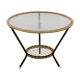 Table en verre et osier pour Rohé Noordwolde, Pays-Bas