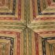 Multicolored straw corner bobbin chair, late 19th century, France