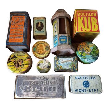 Lot lithographed metal cans