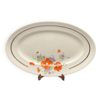 Oval dish Poppies Lunéville