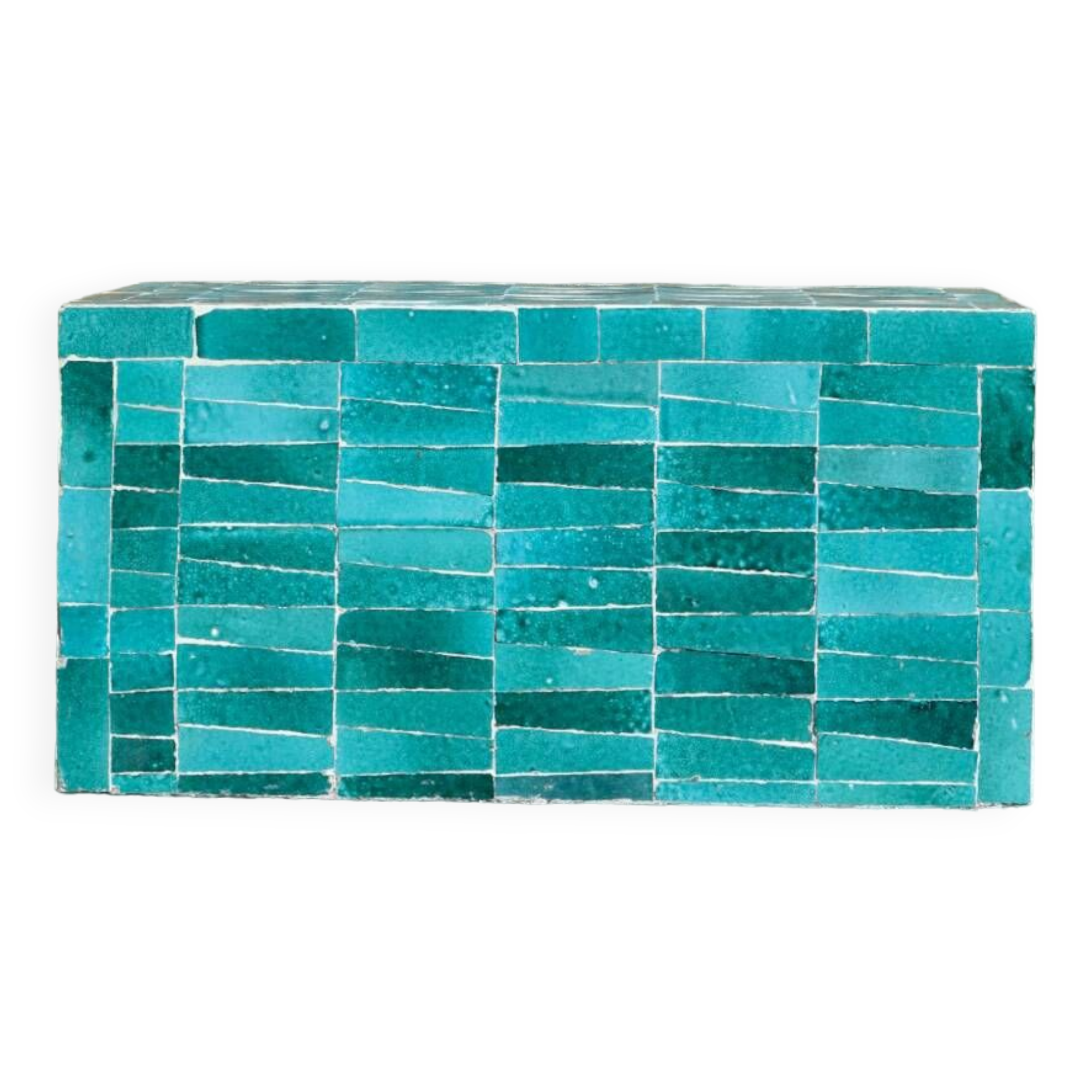 Table basse en Zellige moderne bleu turquoise