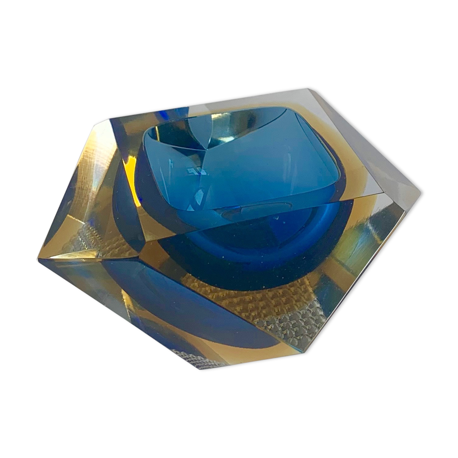 Murano Sommerso Glass Ashtray, 1960s