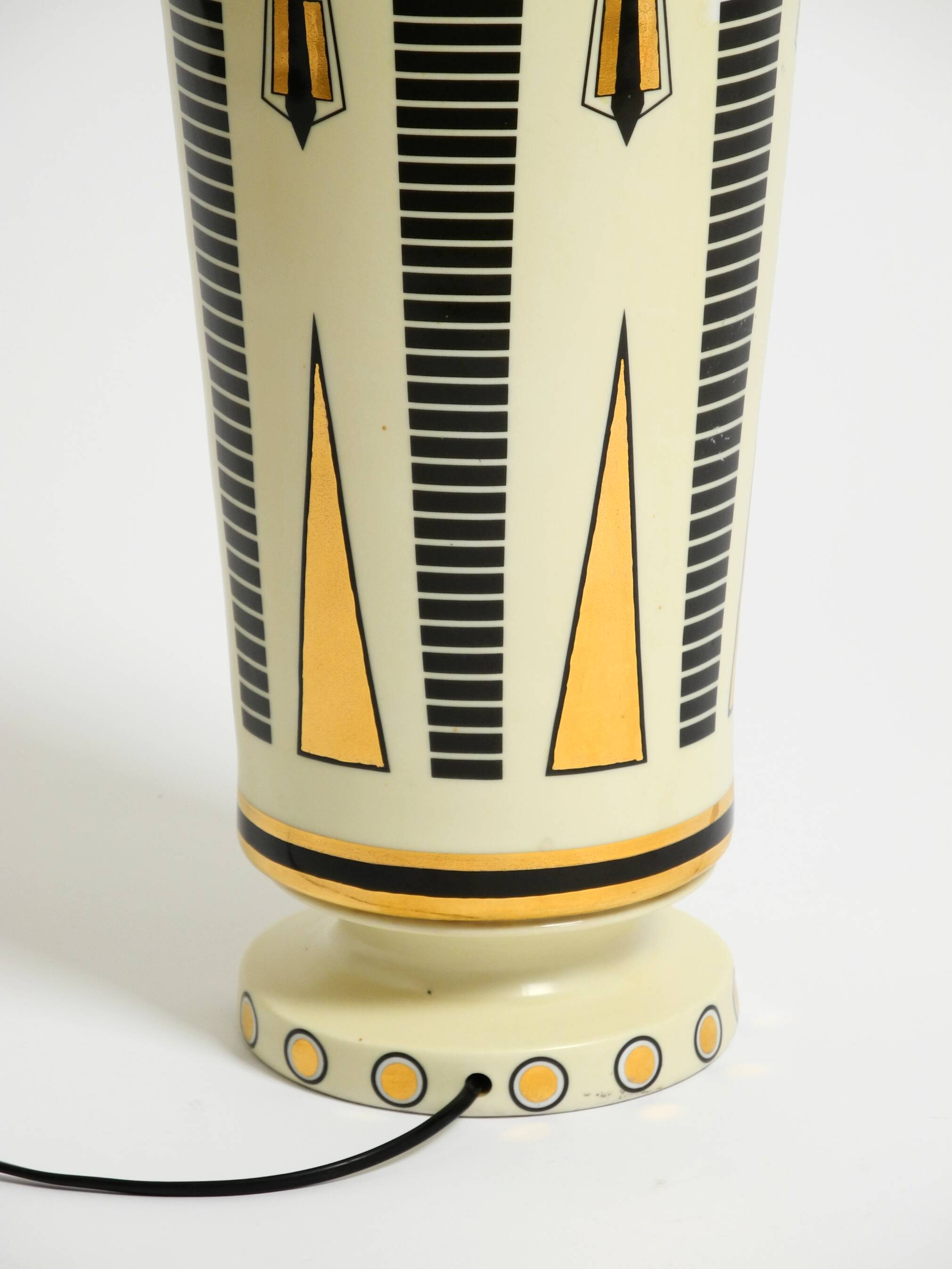 Large ceramic table lamp with Egyptian motifs by Nicolas Blandin, Paris