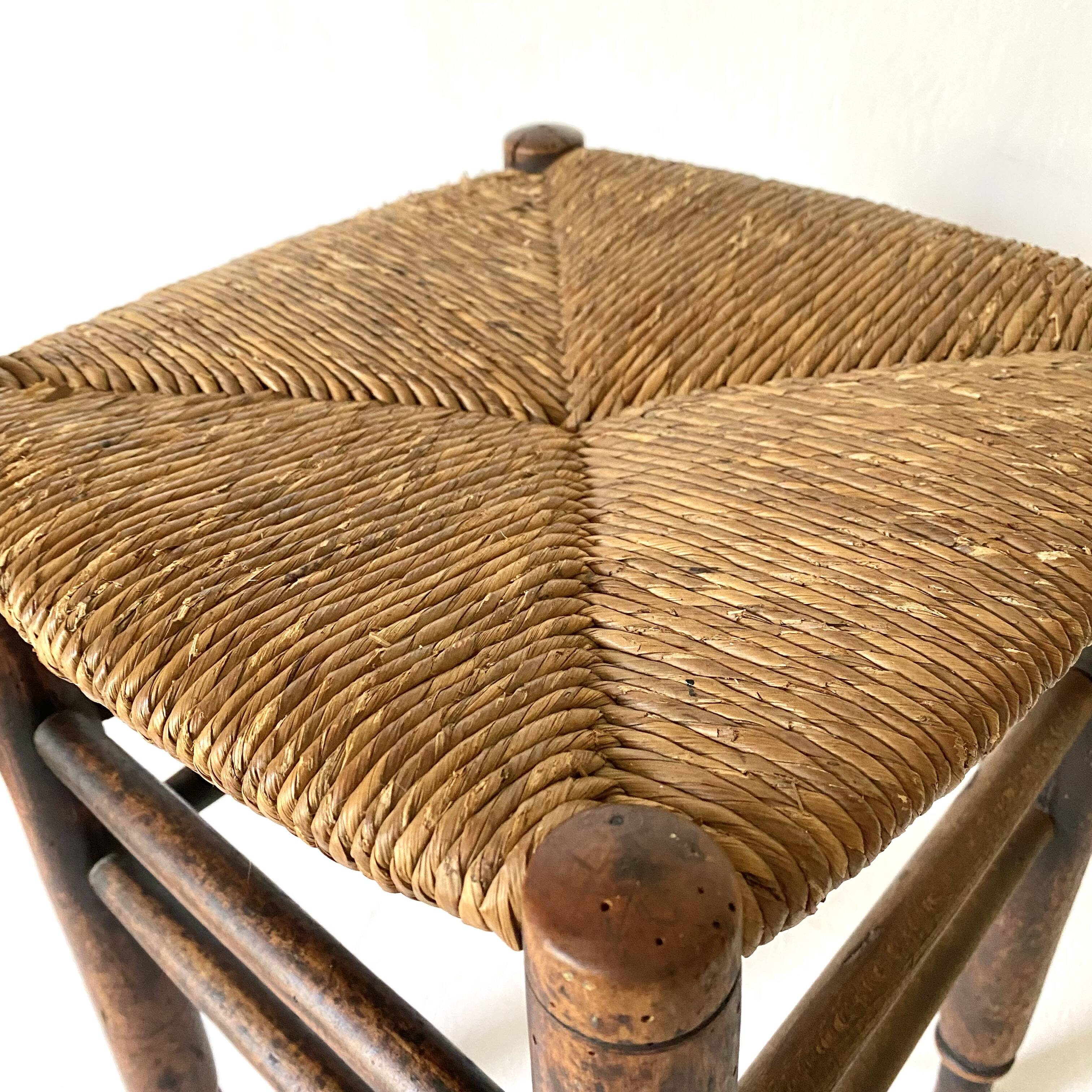 Straw and wood stool