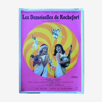 Affiche de cinéma originale "Les demoiselles de rochefort"  Jacques Demy