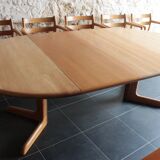 Danish table and 6 chairs set, by Niels Moller, 1960